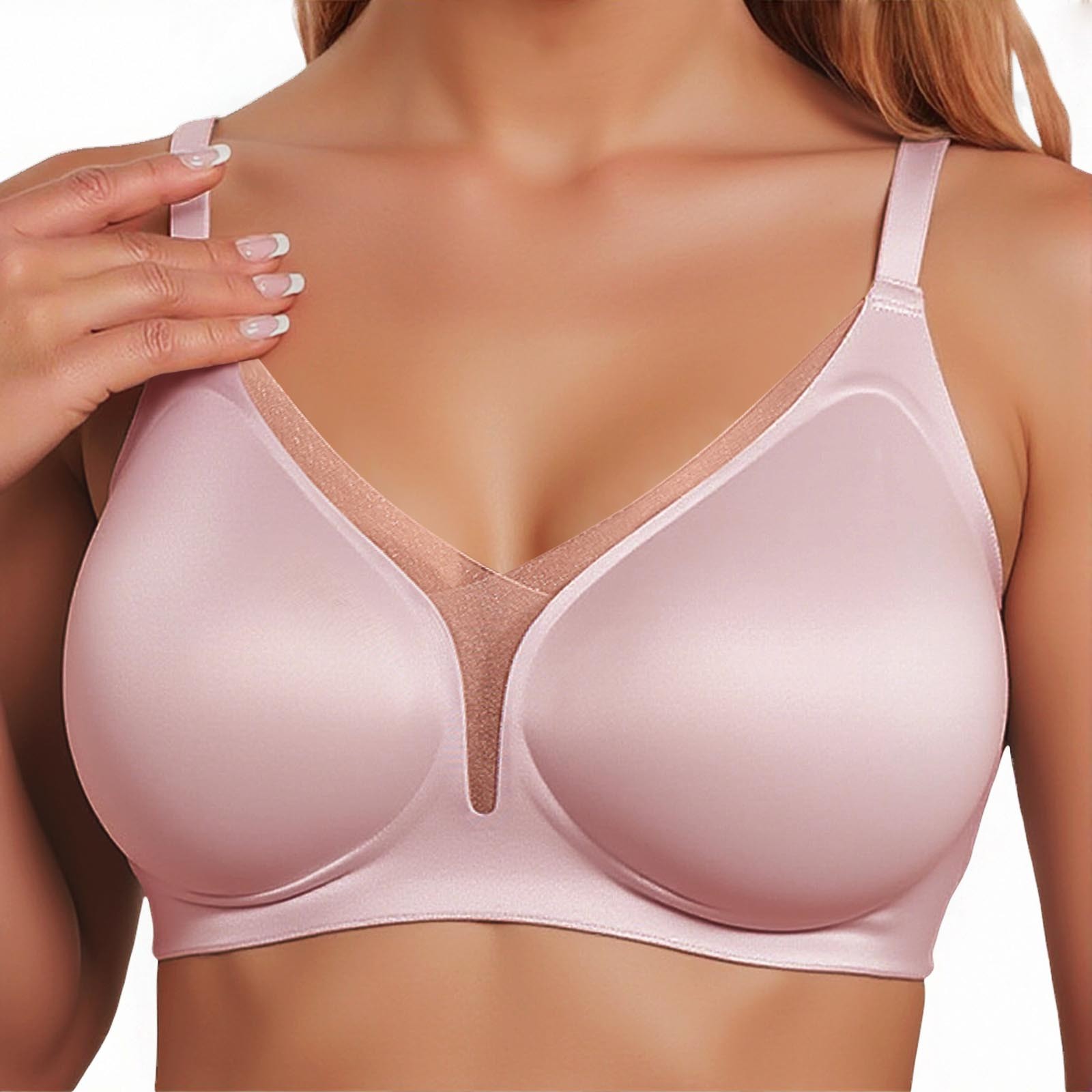thumbnail image 2 of Sujetador push up para mujer: sin aros, sujeción suave, tejido satinado, realza ligeramente el pecho, 2 of 4